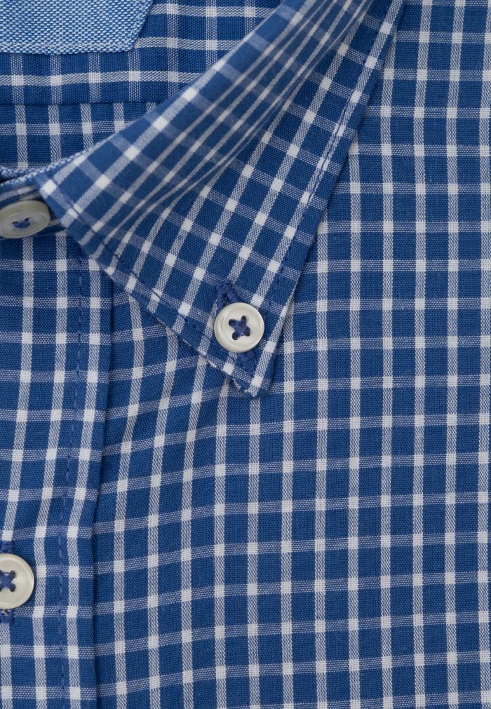Blue marine Regular fit check shirt - Image 4