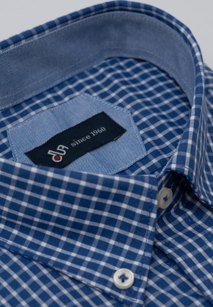 Blue marine Regular fit check shirt - Image 5