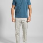 Pilot Blue polo piquet with stripe