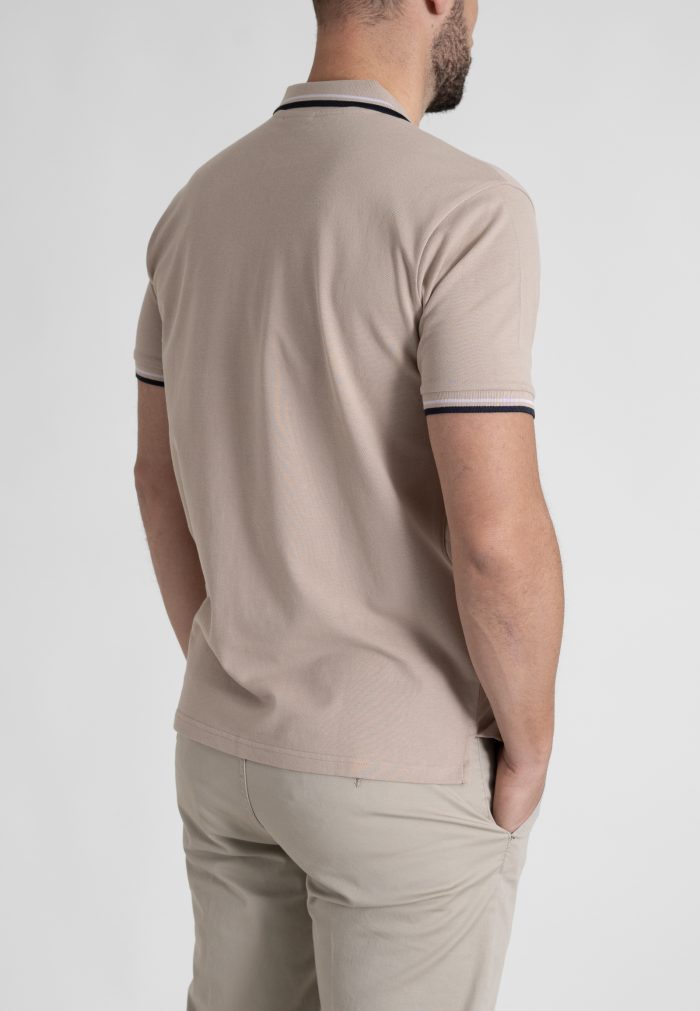 Moon chine polo piquet with stripe - Image 4