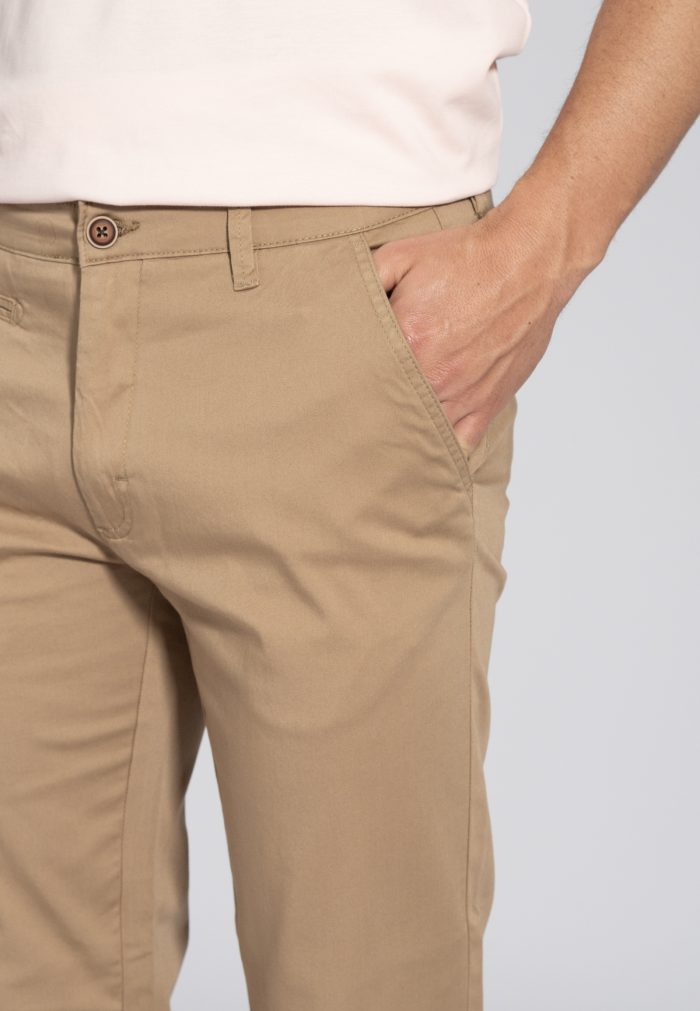 Camel Peach touch cotton chinos trousers regular line - Image 2