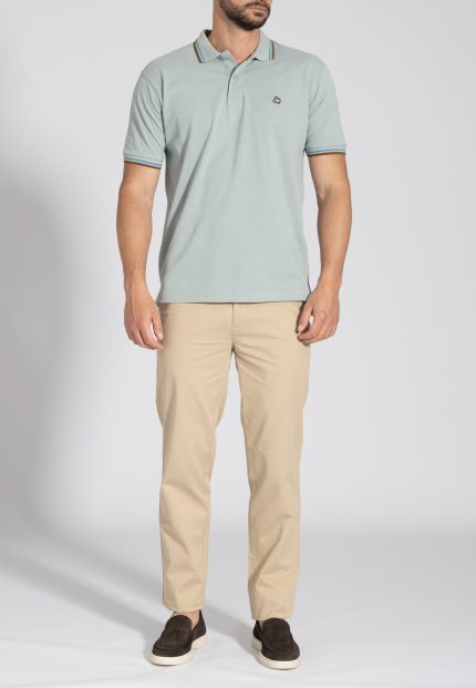Μπεζ Peach touch chino παντελόνι κανονική γραμμή
