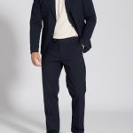 Dark blue Seersucker unlined cotton blazer
