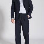 Blue unlined wool blend blazer
