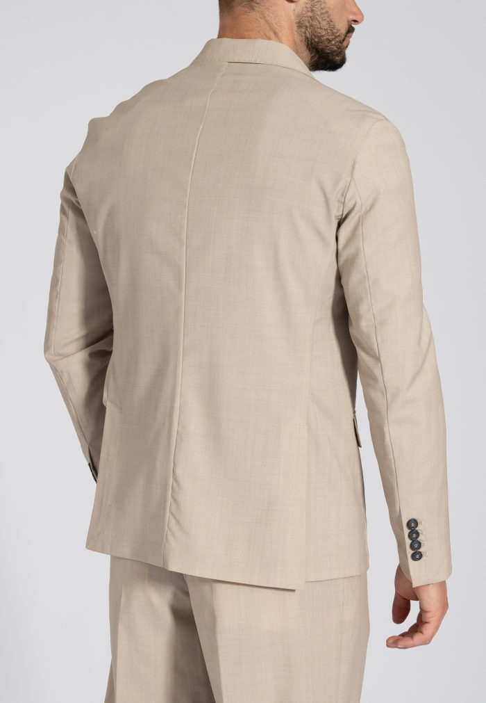 Beige unlined wool blend blazer - Image 3