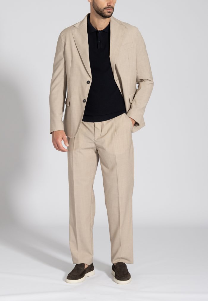 Beige unlined wool blend blazer - Image 4