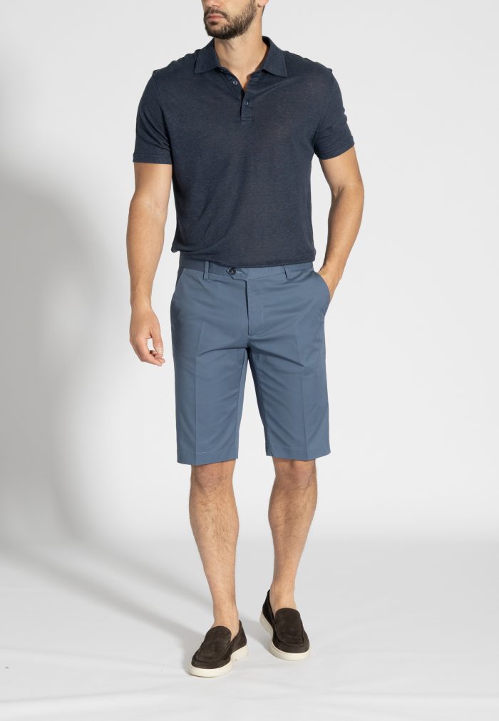Pilot blue Cotton twill regular fit bermuda - Image 5