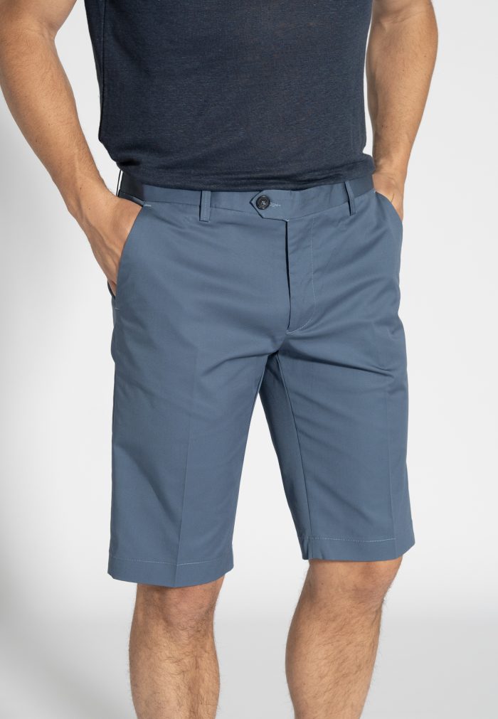 Pilot blue Cotton twill regular fit bermuda - Image 2