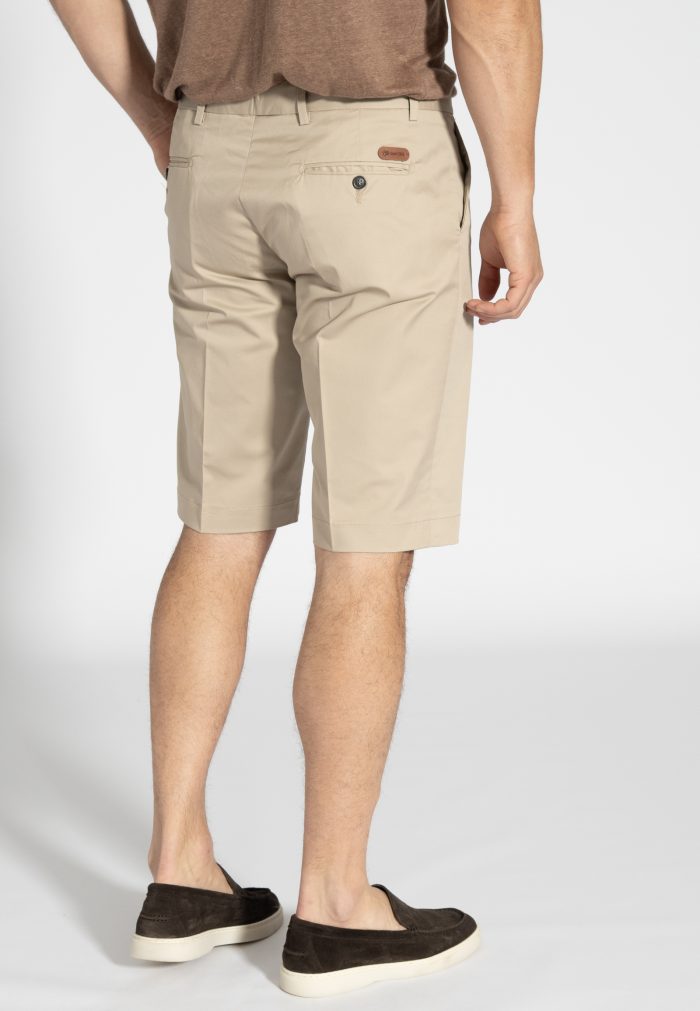 Beige Cotton twill regular fit bermuda - Image 3