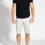 Light grey Cotton twill regular fit bermuda