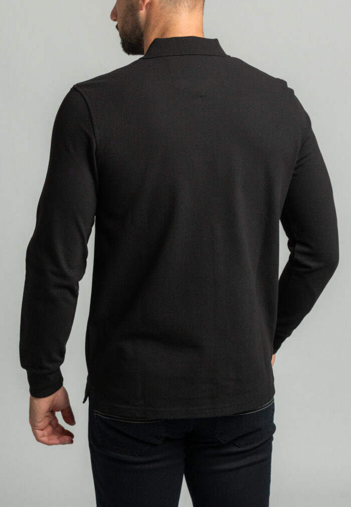 Black Piquet polo jersey lining - Image 3