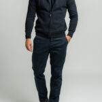 Dark blue cotton cardigan regular line