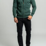 Pine green cotton cardigan regular line